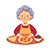 vector image of a grandma making a pizza
